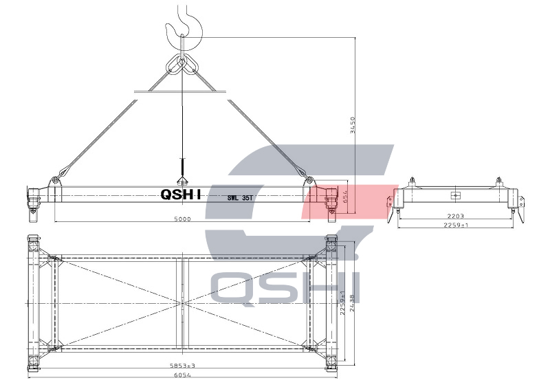 p-20尺半自动吊具DRAWING FOR 20FT