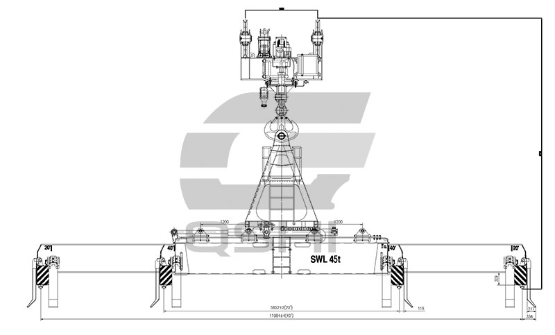 p-分体式液压旋转吊具总装示意图